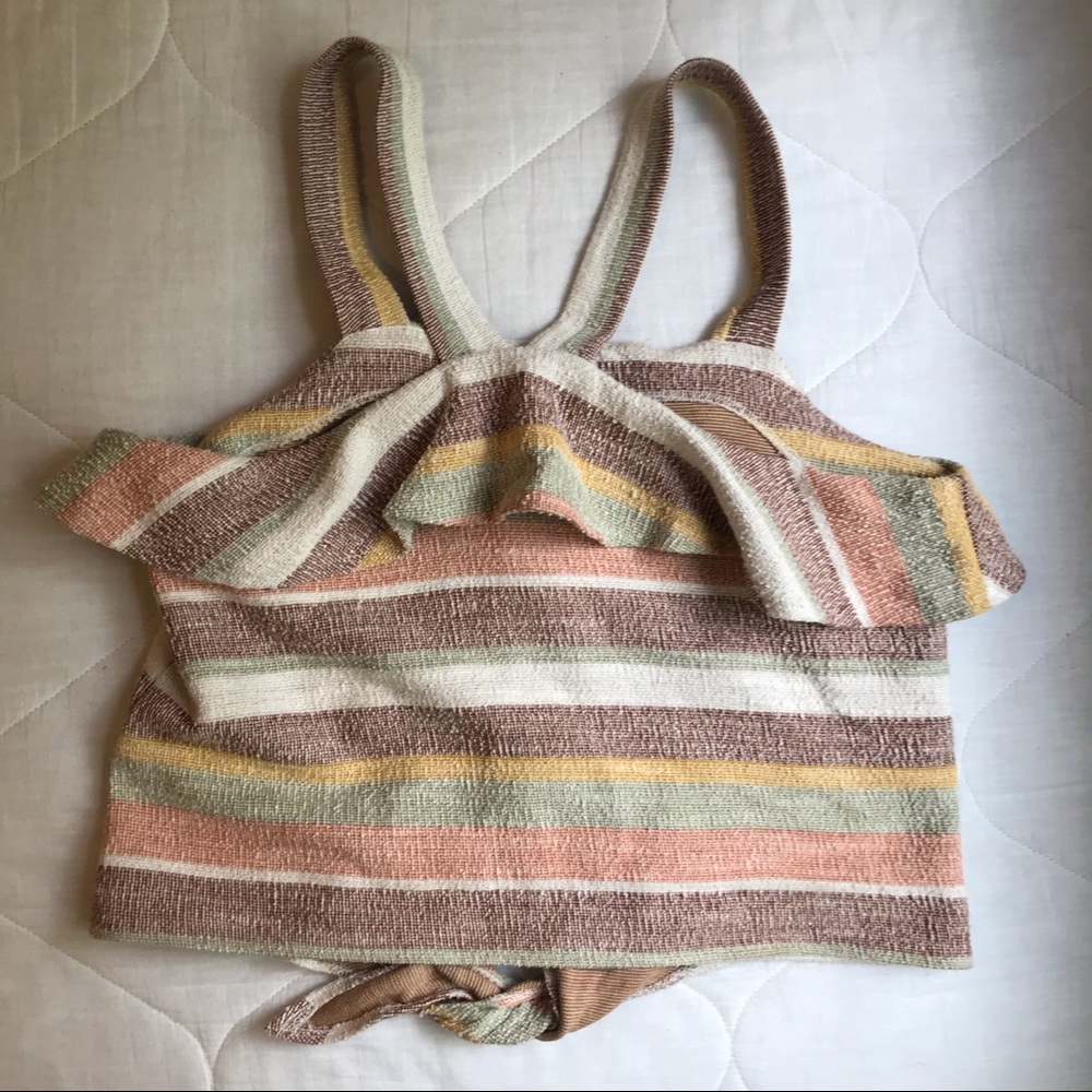 Madewell Texture & Thread Tie Front Ruffle Tank - Picture 4 of 4